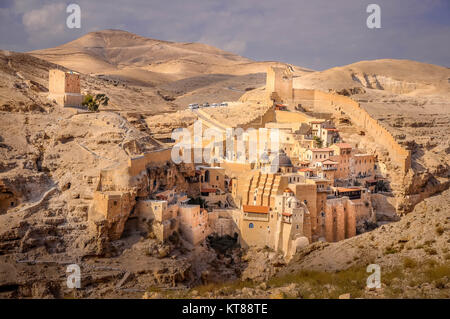 Heilige Lavra des Heiligen Sabbas die Geheiligt, in Arabisch als Mar Saba bekannt Stockfoto