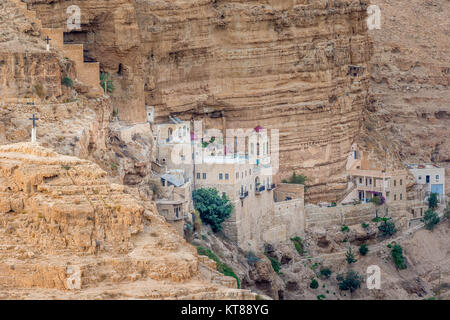 Wadi Qelt Qelt (Tal) in der Judäischen Wüste rund um Kloster St. Georg von Choziba Stockfoto