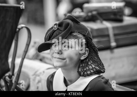 1940 s Re-Enactor im Black Country Living Museum in Dudley, England, Großbritannien Stockfoto