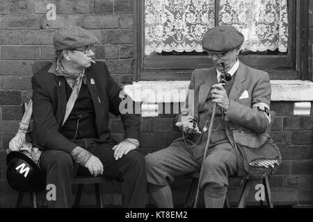 1940 s Re-Enactor im Black Country Living Museum in Dudley, England, Großbritannien Stockfoto