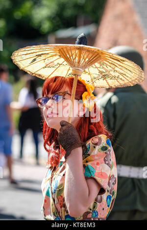 1940 s Re-Enactor im Black Country Living Museum in Dudley, England, Großbritannien Stockfoto