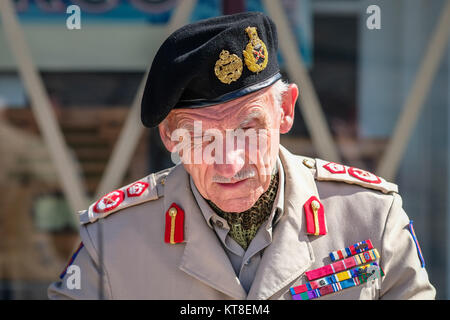 'Montgomery' 1940 s Re-Enactor im Black Country Living Museum in Dudley, England, Großbritannien Stockfoto