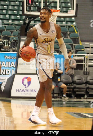 Hawaii, USA. 23 Dez, 2017. Dezember 23, 2017 - Akron Zips guard Jimond Ivey (0) während des Spiels zwischen Princeton Tigers und die Akron Reißverschlüsse an der Hawaiian Airlines Diamond Head Classic in der Stan Polizeichef-Mitte auf dem Campus der Universität von Hawaii in Honolulu, Hawaii - Michael Sullivan/CSM Credit: Cal Sport Media/Alamy leben Nachrichten Stockfoto