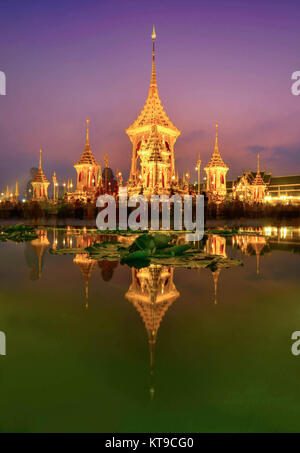 Die königliche Krematorium von König Bhumibol Adulyadej am Sanam Luang, Bangkok, Thailand Stockfoto