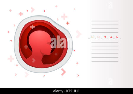 Red menschlichen Kopf Design Template Stockfoto