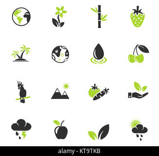 Natur Icon Set Stockfoto