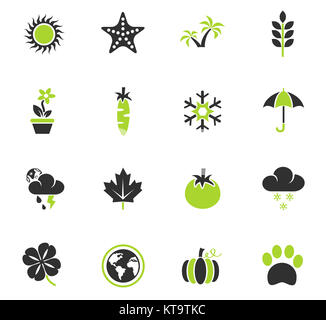 Natur Icon Set Stockfoto