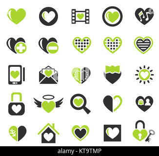 Herz Liebe Icon Set Stockfoto