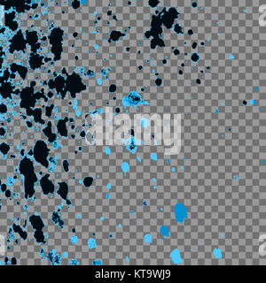 Bunte Explosion von paint Splatter. Auf Transparenten gr Isoliert Stockfoto
