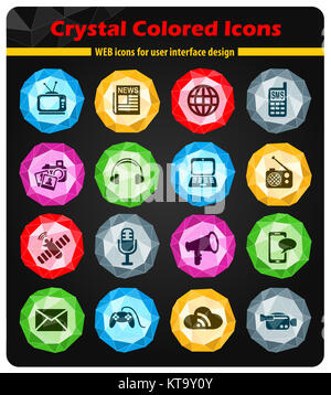 Medien-Icon-set Stockfoto