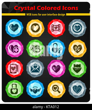 Herz Liebe Icon Set Stockfoto