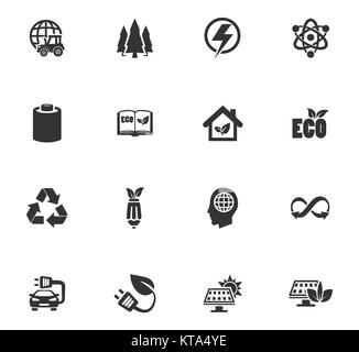 Biokraftstoff Industrie Symbole gesetzt Stockfoto