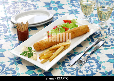 Flamenquin, Frittierter lange Schwein Roulade, Spanischen cordoba Küche Stockfoto