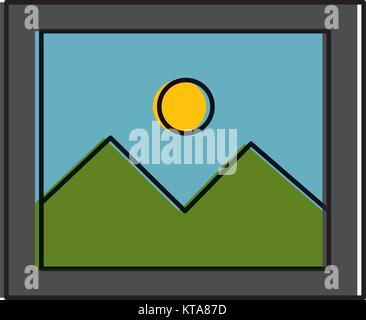 Landschaft snapshot isolierte Symbol Stock Vektor