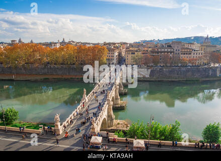 Rom (Italien) - Das Denkmal, Schloss und Museum namens Castel Sant'Angelo, neben St. Peter im Vatikan Stockfoto