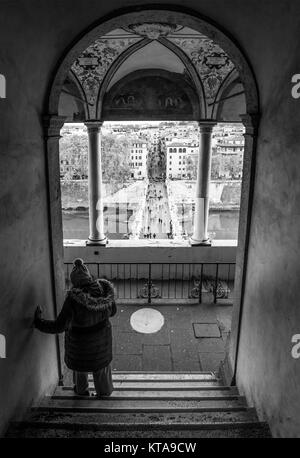 Rom (Italien) - Das Denkmal, Schloss und Museum namens Castel Sant'Angelo, neben St. Peter im Vatikan Stockfoto