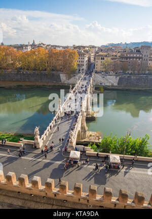 Rom (Italien) - Das Denkmal, Schloss und Museum namens Castel Sant'Angelo, neben St. Peter im Vatikan Stockfoto