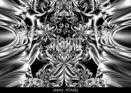Abbildung: einen schönen schwarz-weißen Zeichnung der fraktalen Strukturen. Stockfoto
