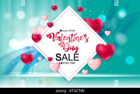 Valentines Tag Sale, Discount Card. Stock Vektor