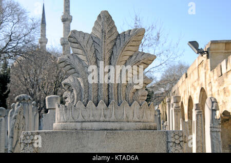 Alte osmanische Grab Steine rund um Istanbul Stockfoto