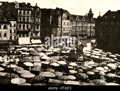 Die Open-air-Markt in Brno, Tschechische Republik, wie es war im Jahr 1932 Stockfoto