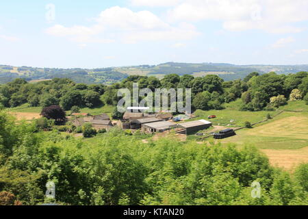 Straßenbahn Dorf und Skulpturenweg Stockfoto