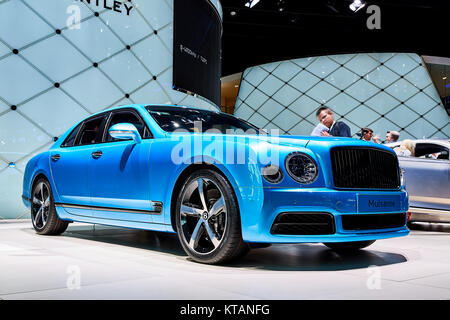 Frankfurt, Deutschland - 12. September 2017: 2017 Bentley Mulsanne präsentiert auf der 67. Internationalen Automobil-Ausstellung (IAA) in der Messe Frankfurt Stockfoto