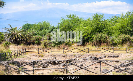 Blick auf die Ruinen in Naxos Archäologischer Park Stockfoto