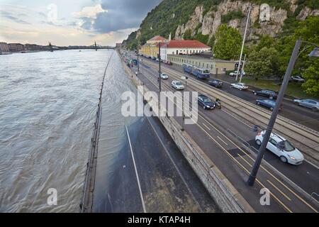 Überfluteten Stadt Straße Stockfoto