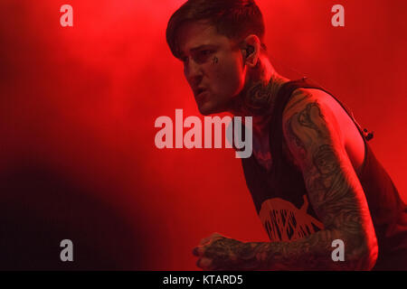 Der amerikanische Sänger und Musiker Mitch Lücker führt ein Live Konzert beim Roskilde Festival 2012. Dänemark, am 07.08.2012. Stockfoto