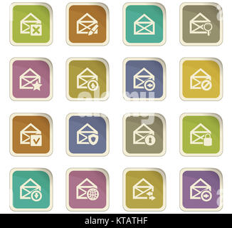 Mail und Umschlag Symbole gesetzt Stockfoto