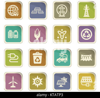 Biokraftstoff Industrie Symbole gesetzt Stockfoto