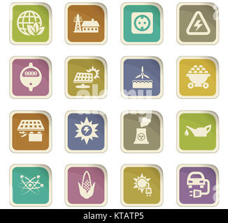 Biokraftstoff Industrie Symbole gesetzt Stockfoto