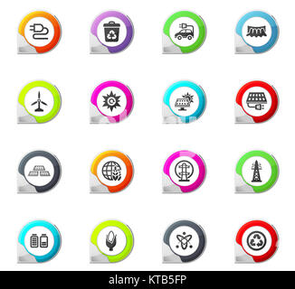 Biokraftstoff Industrie Symbole gesetzt Stockfoto