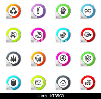 Biokraftstoff Industrie Symbole gesetzt Stockfoto