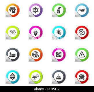 Biokraftstoff Industrie Symbole gesetzt Stockfoto