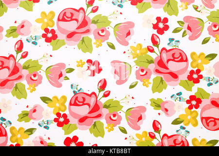 Rose Blume Muster Papier Textur Hintergrund Stockfoto