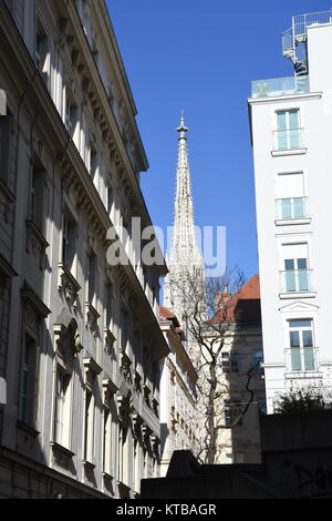 Wien, 1. Bezirk, Innere Stadt, Gasse, Häuser, mittelalterlichen Altstadt, Fenster Stockfoto