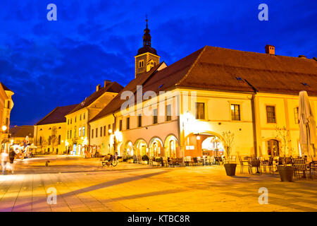 Varazdin barocken Platz Abend anzeigen Stockfoto