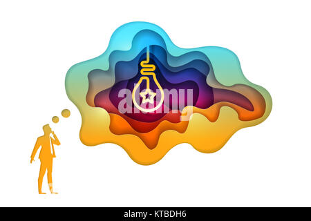 Paper Craft style Business Konzept Abbildung Stockfoto