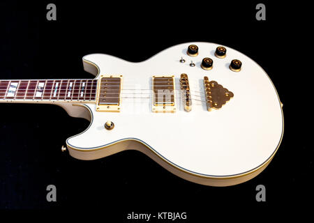 Detail eines weißen E-Gitarre Stockfoto