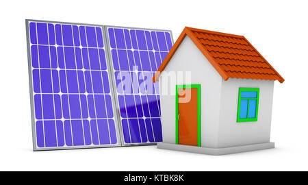 Haus und solar panel Stockfoto