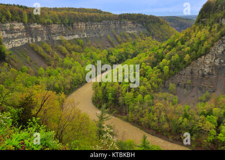 Great Bend übersehen, Letchworth State Park, Kastilien, New York, USA Stockfoto