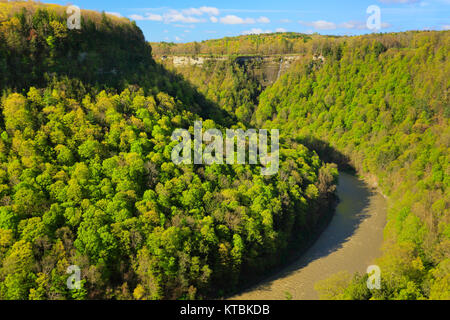 Great Bend übersehen, Letchworth State Park, Kastilien, New York, USA Stockfoto