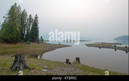 Canyon Creek Campground auf die hungrigen Pferd Behälter während der 2017 fallen Brände in Montana, Usa Stockfoto