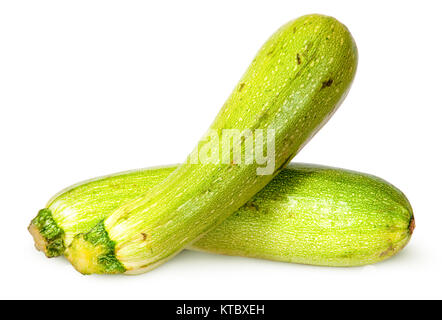 Zwei frische Zucchini durchziehen Stockfoto