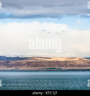 Blick auf Tote Meer und Jerusalem im Winter Sonnenaufgang Stockfoto