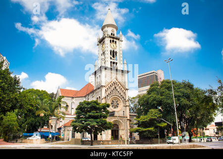 Nossa Senhora da consolacao Kirche in Sao Paulo, Brasilien. Im neuromanischen Stil Kirche in der Innenstadt. Stockfoto