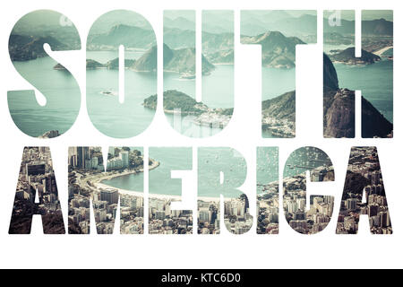Wort Südamerika in Rio de Janeiro, Brasilien. Stockfoto