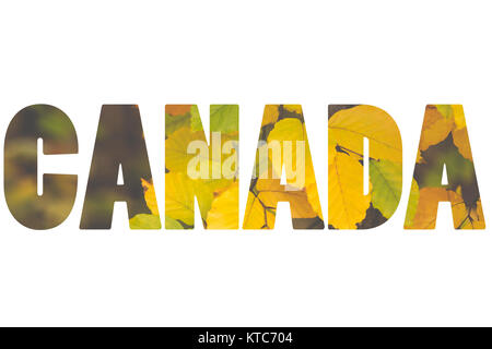 Wort Kanada im Herbst. Stockfoto